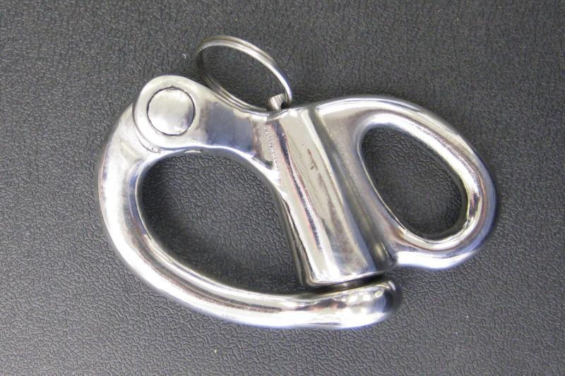 Large Stainless Steel Shackle - Fixed Eye - Click Image to Close